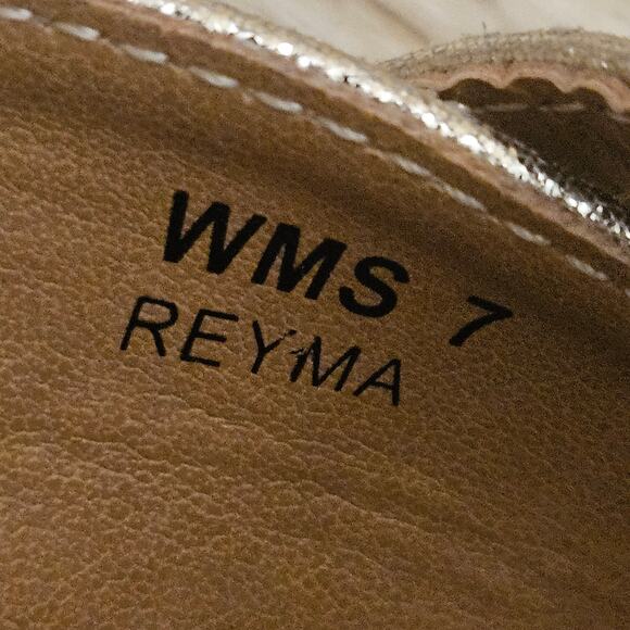 Report Reyma Gold Pointy Toe Flats Slip-On Glitter Metallic Shoes Womens Size 7 - Picture 7 of 9